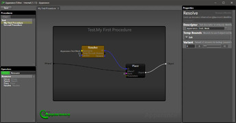 Example procedure, within the Apparance Editor